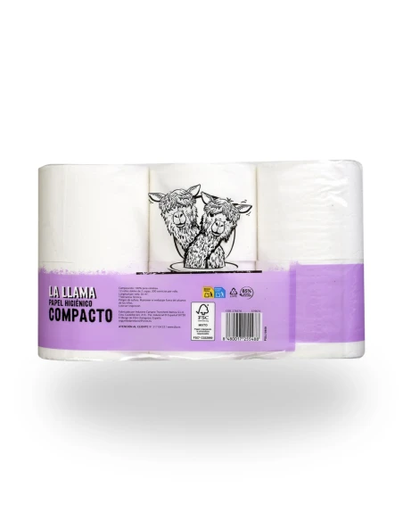 Papel Higienico Compacto Doble Rollo LA LLAMA 12 uds